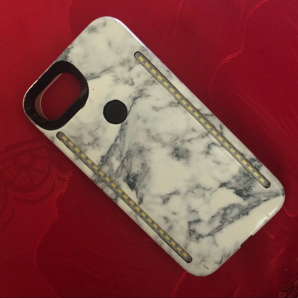 iPhone 7 LED marble selfie light up case 💖